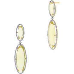 Piękne Złote Kolczyki - złoto 750, Brylant 1,45ct,kwarc cytrynowy. Żółte kolczyki damskie W.KRUK, z kwarcem, złote. Za 30990,00 zł.