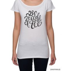 Koszulka damska. be wild and free. Szare koszulki damskie Pakamera, z nadrukiem, bez kołnierzyka, bez rękawów. Za 85,00 zł.