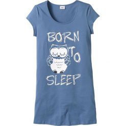 Koszula nocna bonprix niebieski - sowa. Niebieskie koszule nocne damskie marki bonprix, bez wzorów, bez rękawów. Za 34,99 zł.