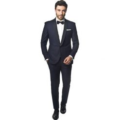 Garnitury: garnitur godwin 313 granatowy slim fit