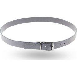 PASEK emporio armani. Szare paski męskie Emporio Armani, w paski, ze skóry. W wyprzedaży za 327,20 zł.