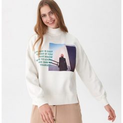 Bluza z nadrukami - Kremowy. Białe bluzy damskie marki House, s, z nadrukiem, bez rękawów, bez kaptura. Za 89,99 zł.