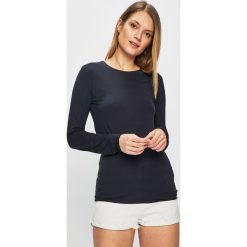 Tommy Hilfiger - Bluzka Jada. Niebieskie bluzki damskie TOMMY HILFIGER, s, bez wzorów, z elastanu, z okrągłym kołnierzem. Za 229,90 zł.