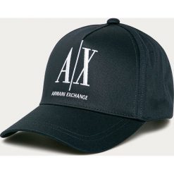 Armani Exchange - Czapka. Czarne czapki męskie Armani Exchange, z aplikacjami, z bawełny. Za 199,90 zł.