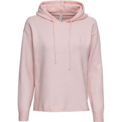 Sweter z kapturem bonprix pastelowy jasnoróżowy melanż. Różowe swetry damskie bonprix, bez wzorów, bez rękawów, z kapturem. Za 69,99 zł.
