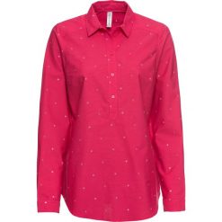 Tunika w kropki bonprix różowy hibiskus w kropki. Różowe tuniki damskie bonprix, bez wzorów, bez kołnierzyka, bez rękawów. Za 89,99 zł.