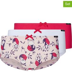 Pełne figi (3 pary) w kolorze beżowym, czerwonym i białym. Czerwone majtki dziewczęce Skiny Girls. W wyprzedaży za 75,95 zł.
