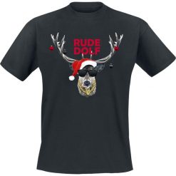 Rude Dolf T-Shirt czarny. Czarne t-shirty męskie z nadrukiem Rude Dolf, s, z okrągłym kołnierzem. Za 74,90 zł.