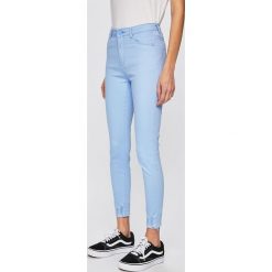 Answear - Spodnie Secret Garden. Niebieskie spodnie damskie ANSWEAR, s, z elastanu. W wyprzedaży za 59,90 zł.