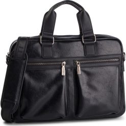 Torba na laptopa LANETTI - RM0871 Black. Czarne torby męskie skórzane Lanetti, bez wzorów, ze skóry ekologicznej. Za 149,99 zł.
