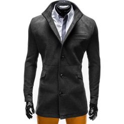 PŁASZCZ MĘSKI VICTOR - GRAFITOWY. Szare płaszcze na zamek męskie Ombre Clothing, m, z materiału, eleganckie. Za 159,00 zł.