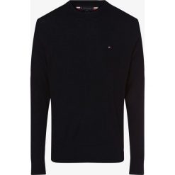 Tommy Hilfiger - Sweter męski, niebieski. Niebieskie swetry męskie TOMMY HILFIGER, xl, bez wzorów, z wełny, klasyczne, z klasycznym kołnierzykiem, bez kaptura. Za 539,95 zł.