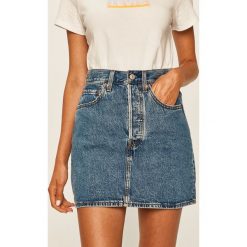 Levi's - Spódnica jeansowa. Niebieskie spódniczki damskie Levi's®, na co dzień, s, bez wzorów, z bawełny, casualowe, mini, proste. Za 279,90 zł.