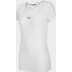 T-shirt damski TSD601 - biały - Outhorn. Białe koszulki damskie Outhorn, z bawełny. W wyprzedaży za 19,99 zł.