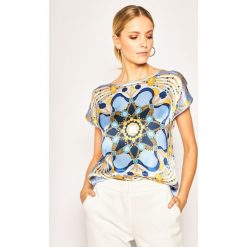 Bluzka Luisa Spagnoli Britannia 537287. Niebieskie bluzki damskie Luisa Spagnoli, l, bez wzorów, z jedwabiu, bez kołnierzyka, bez rękawów. Za 1059,00 zł.