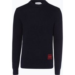 Calvin Klein - Sweter męski, niebieski. Niebieskie swetry klasyczne męskie Calvin Klein, m, z aplikacjami, z dzianiny. Za 599,95 zł.