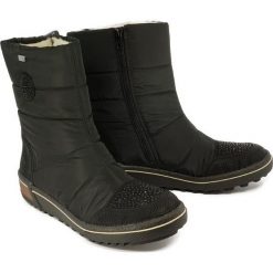 RIEKER Z6485-00 black, śniegowce damskie. Czarne śniegowce damskie Rieker, z wełny, na zamek. Za 269,90 zł.