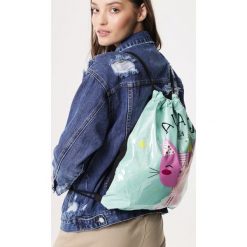 Czarno-Mietowy Plecak Sweety. Czarne plecaki damskie Born2be, bez wzorów, z tkaniny. Za 19,99 zł.