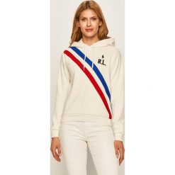 Polo Ralph Lauren - Bluza. Białe bluzy damskie Polo Ralph Lauren, s, z aplikacjami, z bawełny, bez rękawów, z kapturem. W wyprzedaży za 499,90 zł.