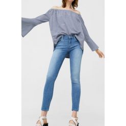 Mango - Jeansy. Niebieskie jeansy damskie rurki marki Mango, z obniżonym stanem. Za 119,90 zł.