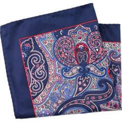 Granatowo-Różowa Elegancka Poszetka Męska -ALTIES- 34x34 cm, Wzór Orientalny POSZALTS0496. Niebieskie poszetki męskie Alties, eleganckie. Za 27,00 zł.