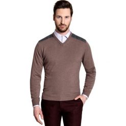 Sweter FABRIZIO K SWK000068. Szare swetry męskie Giacomo Conti, m, bez wzorów, z wełny, eleganckie, bez kołnierzyka, bez kaptura. Za 199,00 zł.