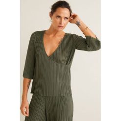 Mango - Top Louise. Żółte bluzki damskie marki Mango, s, bez wzorów, z poliesteru, bez kołnierzyka. Za 119,90 zł.