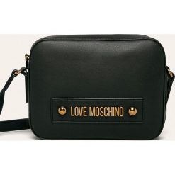Love Moschino - Torebka. Czarne listonoszki damskie Love Moschino, w paski, ze skóry ekologicznej, na ramię, bez dodatków. Za 649,90 zł.