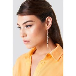 Kolczyki damskie: NA-KD Accessories Wiszące kolczyki ze strassem - Multicolor