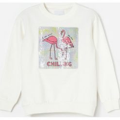 Bawełniana bluza z aplikacją - Beżowy. Brązowe bluzy damskie Reserved, z aplikacjami, z bawełny, bez rękawów, bez kaptura. W wyprzedaży za 29,99 zł.