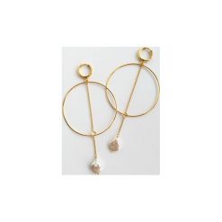 Kolczyki Hippie Lady. Żółte kolczyki damskie Iluzja jewellery, z perłą, srebrne. Za 199,20 zł.