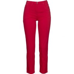 Spodnie ze stretchem 7/8 bonprix czerwień granatu. Czerwone spodnie damskie bonprix. Za 79,99 zł.