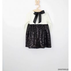 Sukienka ecru z czarnymi cekinami. Czarne sukienki dziewczęce marki Pakamera, z jersey. Za 139,00 zł.