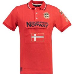 Koszulka polo w kolorze czerwonym. Czerwone koszulki polo męskie Geographical Norway Men, m, z haftami, z bawełny, polo, bez rękawów. W wyprzedaży za 90,95 zł.