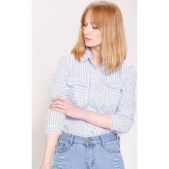 Granatowa Koszula Falling Into You. Niebieskie koszule damskie other, na imprezę, w paski, z wykładanym kołnierzem, z długim rękawem. Za 69,99 zł.