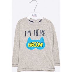 Blu Kids - Longsleeve dziecięcy 68-98 cm. Szare t-shirty męskie marki Blukids, z nadrukiem, z bawełny, z długim rękawem. W wyprzedaży za 14,90 zł.