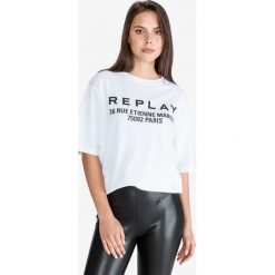 Replay Koszulka Biały. Białe koszulki damskie Replay, xs, z nadrukiem, z bawełny, bez kołnierzyka. Za 206,95 zł.
