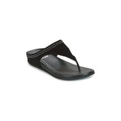 Japonki FitFlop BANDA TOEPOST WITH STUDS. Czarne klapki damskie marki FitFlop, bez wzorów, bez obcasa. Za 335,20 zł.