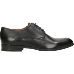Półbuty CHUCK. Czarne buty wizytowe męskie Gino Rossi, bez wzorów, ze skóry, eleganckie, na sznurówki. Za 299,90 zł.