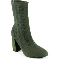 Botki damskie: Botki w kolorze khaki