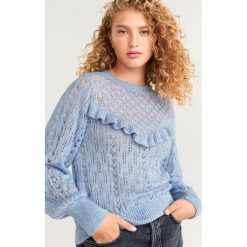 Mango - Sweter Viena. Niebieskie swetry damskie Mango, s, bez wzorów, z dzianiny, bez rękawów, bez kaptura. Za 139,90 zł.