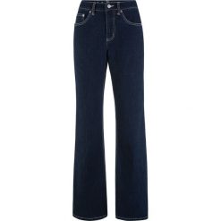 Wygodne dżinsy ze stretchem, z wysoką talią WIDE bonprix ciemnoniebieski. Niebieskie jeansy damskie bonprix, bez wzorów, z jeansu. Za 64,99 zł.