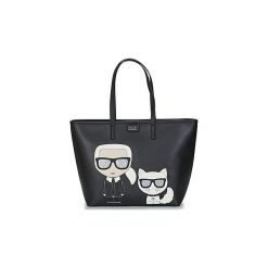 Torby shopper Karl Lagerfeld K/IKONIK TOTE. Czarne torby damskie na zakupy KARL LAGERFELD, bez wzorów, bez dodatków. Za 1299,00 zł.