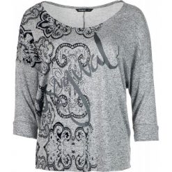 Desigual T-shirt damski Nisa S szary. Szare koszulki damskie Desigual, s, z nadrukiem, z kontrastowym kołnierzykiem, bez rękawów. W wyprzedaży za 201,00 zł.