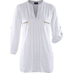 Bluzka bonprix biały. Białe bluzki asymetryczne bonprix. Za 109,99 zł.