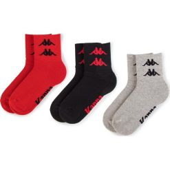 Zestaw 3 par wysokich skarpet unisex KAPPA - Evan 305068 Tomato 552. Szare skarpetki damskie Kappa, bez wzorów, z elastanu. Za 29,95 zł.