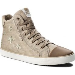 Trampki GEOX - J Kilwi G. C J82D5C 000ZD C5000 D Beige. Brązowe trampki dziewczęce Geox, z aplikacjami, z gumy, bez zapięcia. W wyprzedaży za 159,00 zł.