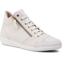 Sneakersy GEOX - D Myria B D0468B 08522 C1002 Off White. Białe półbuty damskie Geox, bez wzorów, ze skóry ekologicznej, bez obcasa, bez zapięcia. Za 519,00 zł.