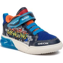 Sneakersy GEOX - J Grayjay B. D J029YD 014BU C0693 M Navy/Lt Blue. Niebieskie trampki chłopięce Geox, bez wzorów, ze skóry ekologicznej, na rzepy. W wyprzedaży za 219,00 zł.