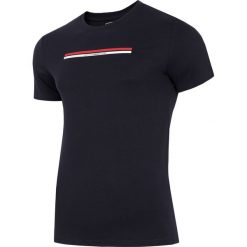 T-shirt męski TSM224 - ciemny granat. Czarne koszulki męskie 4f, m, bez wzorów, bez kołnierzyka. Za 49,99 zł.